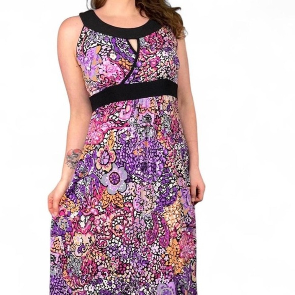 Susan Lawrence Women's Floral Maxi Dress L Fairy Boho Festival Y2K - Picture 3 of 8